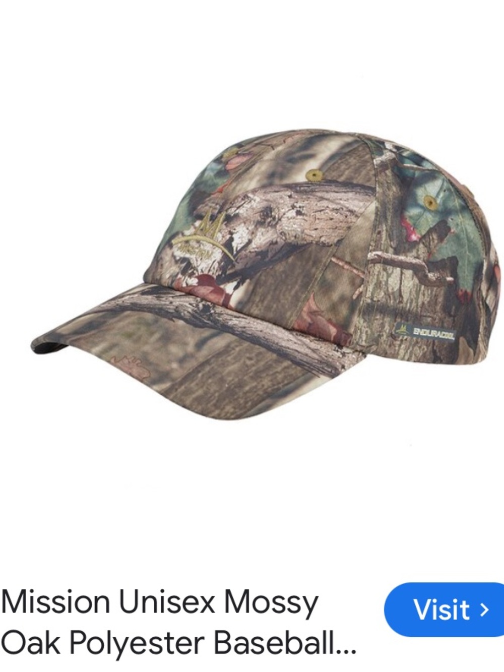 NWOT Mission Unisex Mossy Oak Polyester Cap - Picture 4 of 15